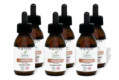 PACK DE 6 x Amande douce - Huile v�g�tale bio - 100 ml